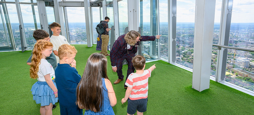 Family visiting The View from The Shard London children