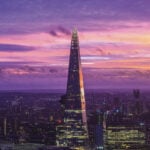 The View from The Shard London panoramic sunset skyline
