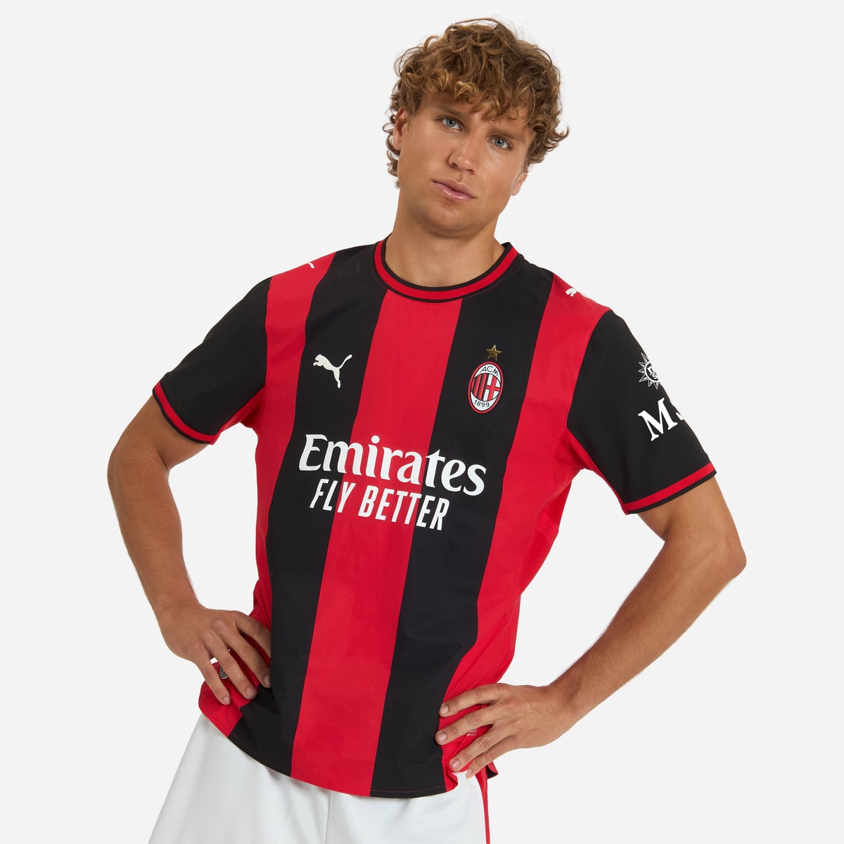 AC Milan red and black home jersey product shot