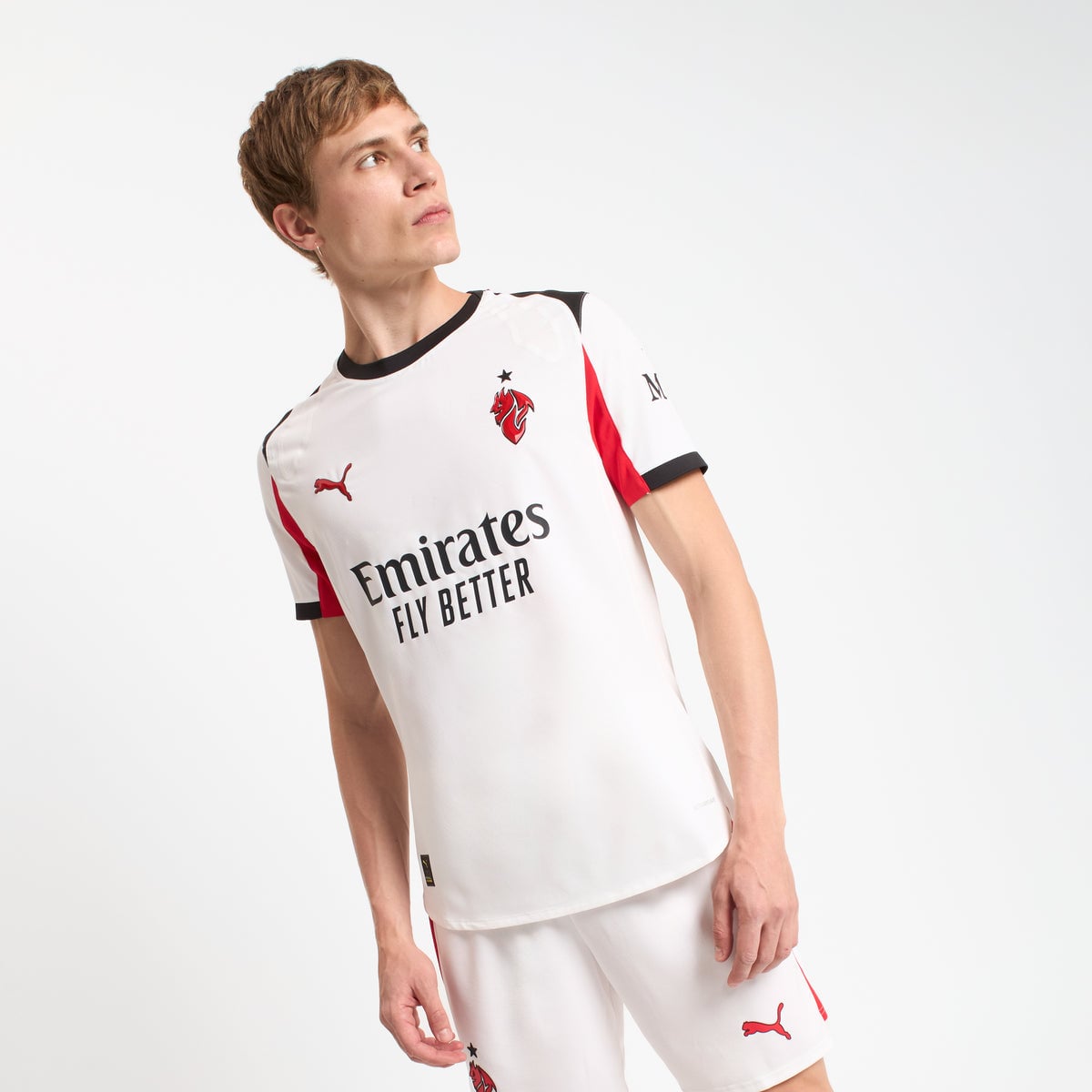 Maglia AC Milan away kit bianca vista frontale