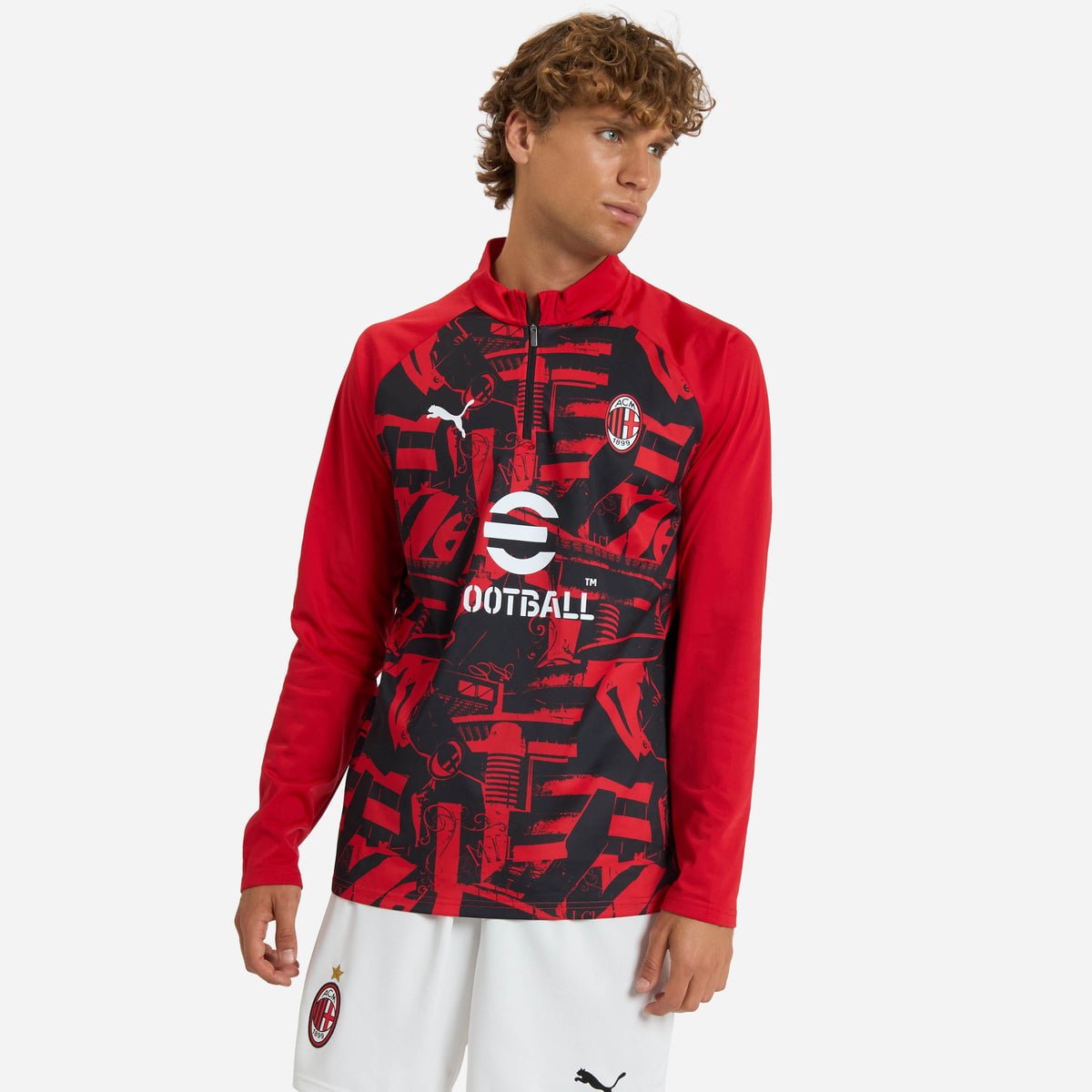 AC Milan official training top in club colours