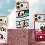 Custom printed phone case design shown in the hand