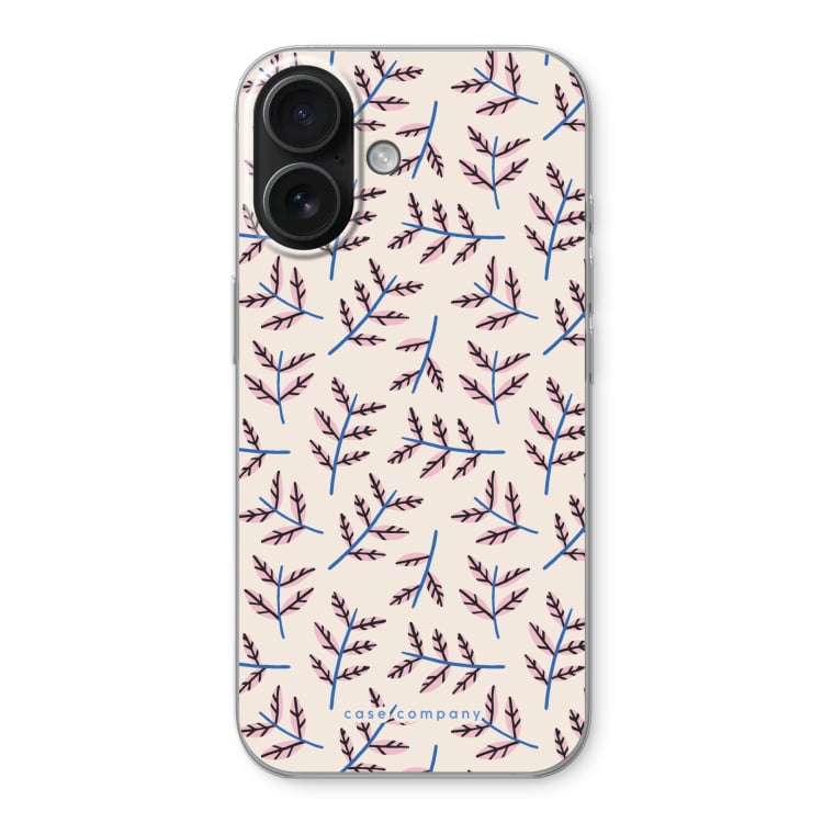 Black iPhone case with a hand-drawn style design