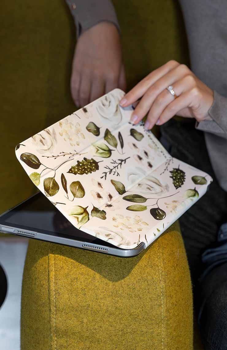 Custom designed phone case styled flat lay