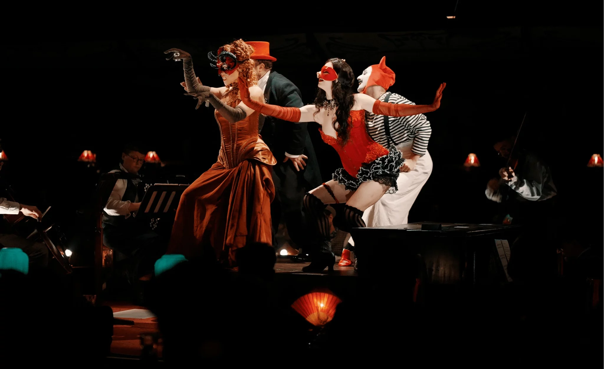 Scene from Chat Noir immersive 1890s Paris cabaret show at The Lost Estate West Kensington