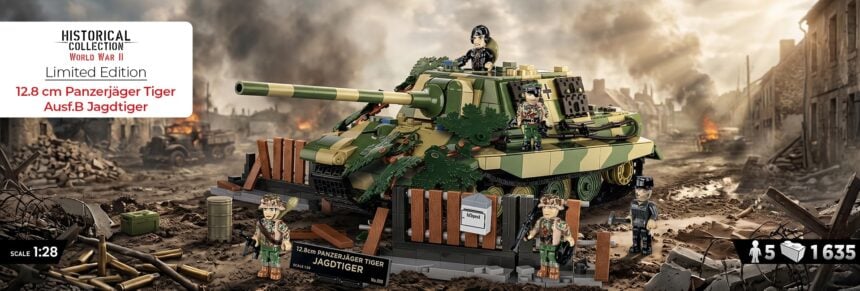 Zestaw klockow COBI 12.8 cm Panzerjager Tiger Jagdtiger - baner