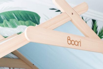 Boori Forest Teepee loft bed with canopy in a child bedroom