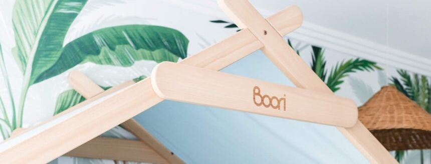 Boori Forest Teepee loft bed with canopy in a child bedroom