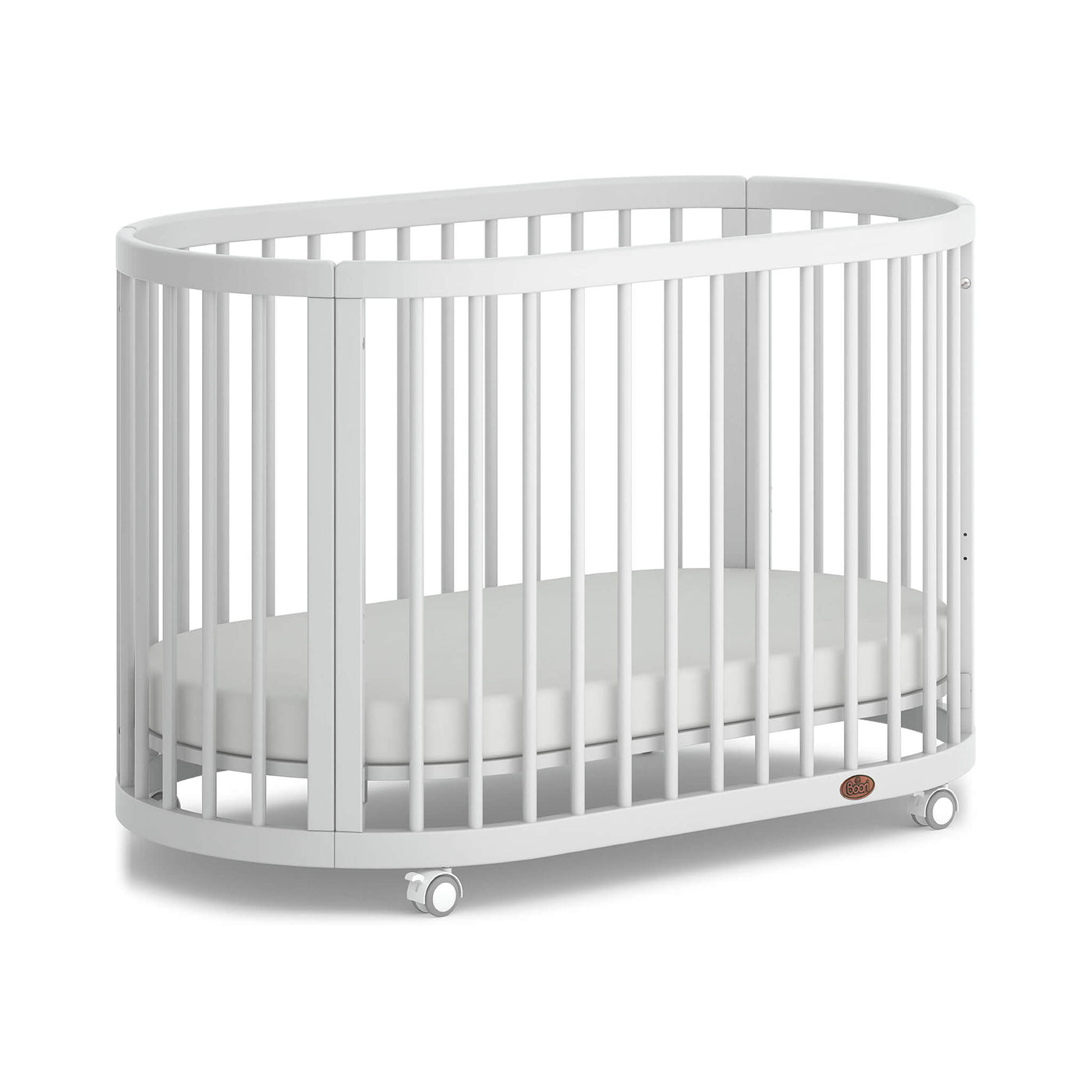 Boori Oasis Oval Cot in barley white nursery