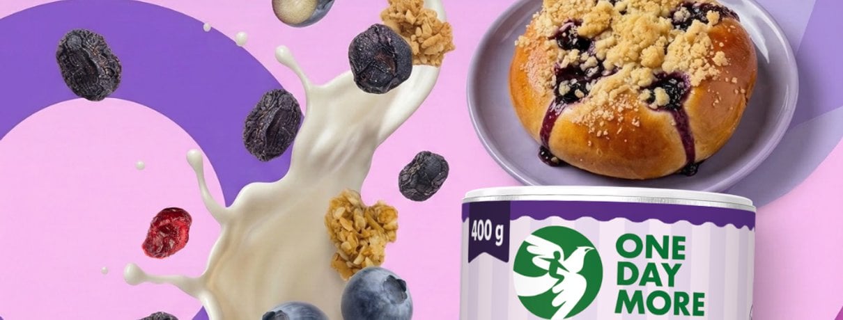 Granola a la Blueberry Pie od OneDayMore - zdrowa granola z jagodami i owocami