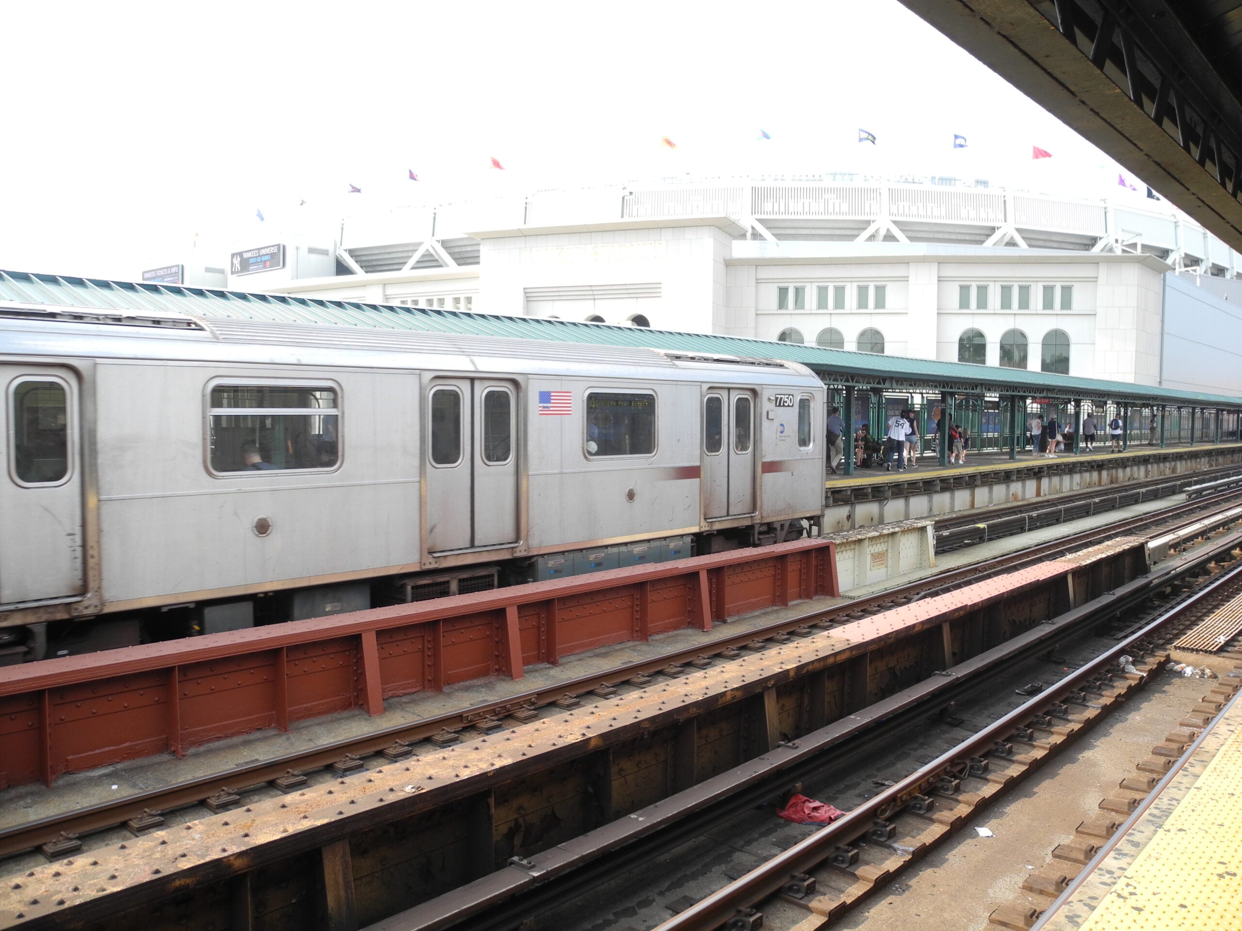 The elevated subway station at 161st Street that carries fans to Yankee Stadium