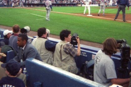 View from the stands of a New York Yankees game with fans filling the seating bowl