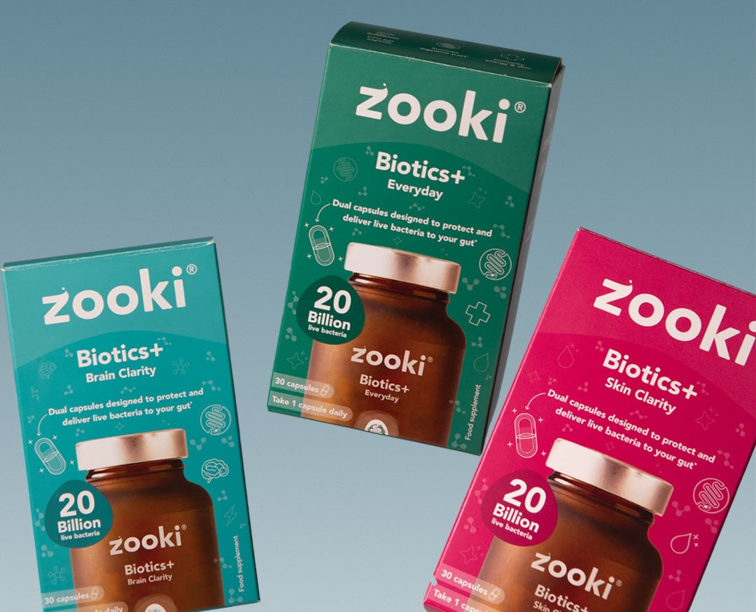 Zooki Biotics probiotic supplement collection for gut health and skin glow