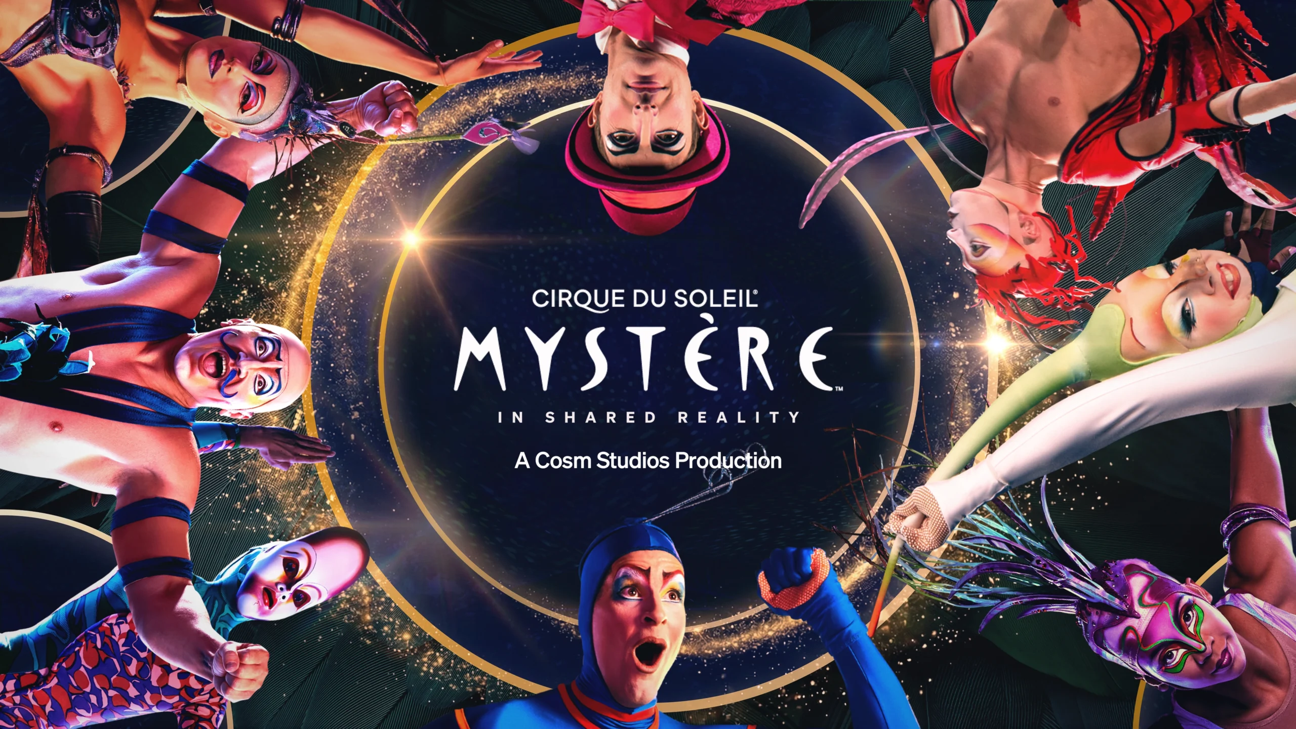 Mystere by Cirque du Soleil acrobats projected in Shared Reality inside The Dome at Cosm