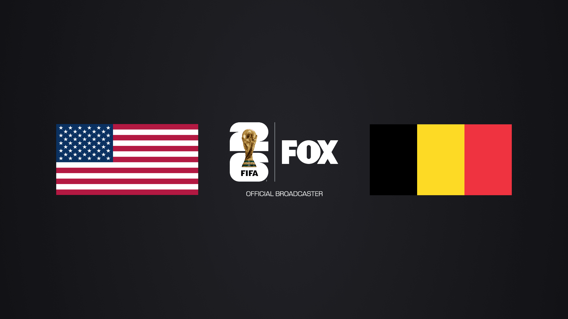 Event artwork for the USA vs Belgium World Cup 2026 Round of 16 screening at Cosm