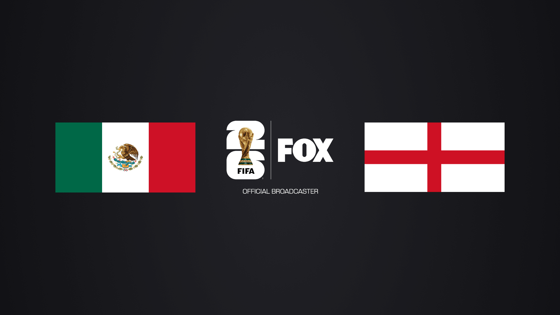 Event artwork for the Mexico vs England World Cup 2026 Round of 16 screening at Cosm