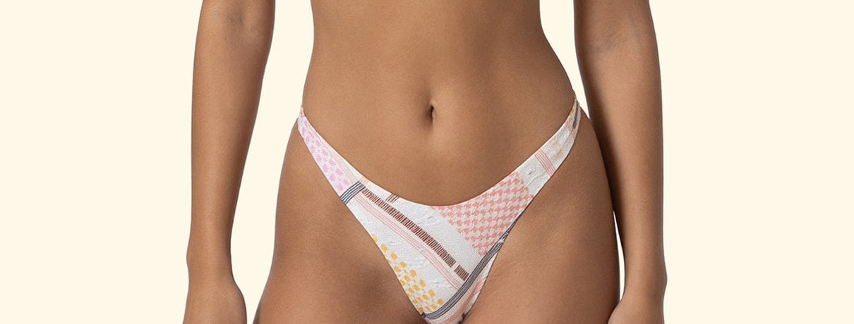 F**K printed underwire bikini in bold summer pattern, front view