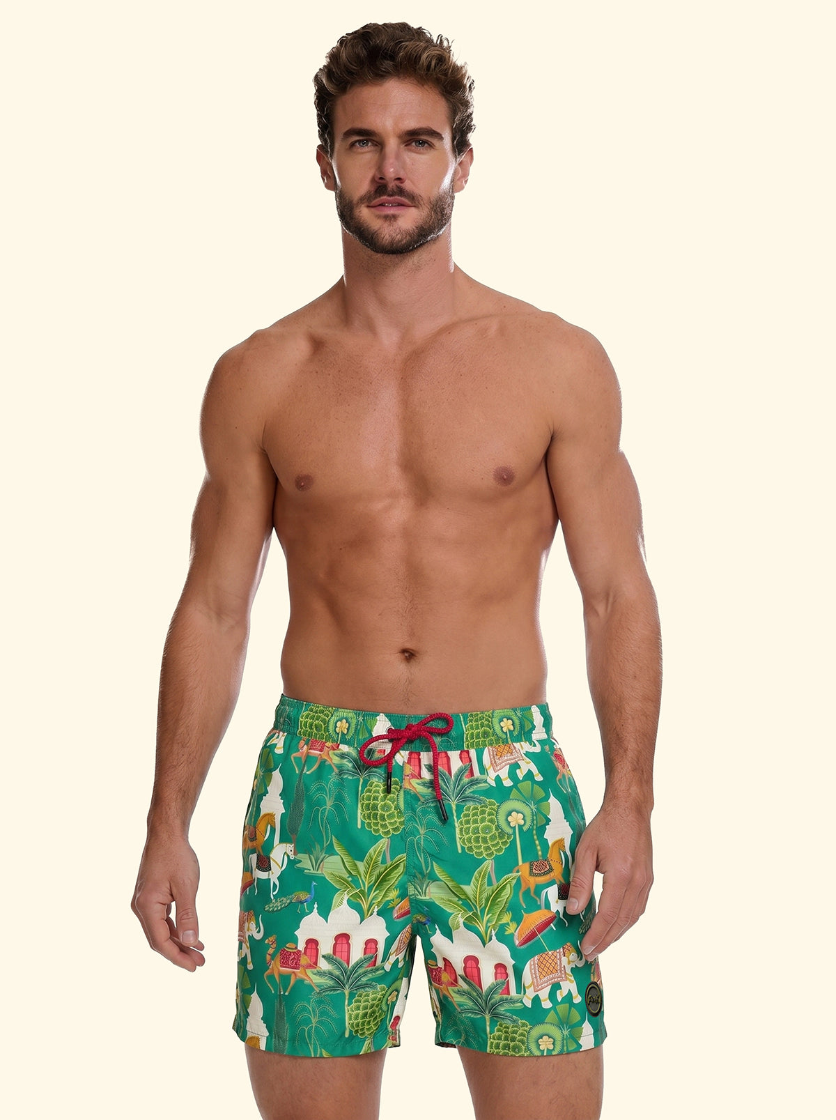 F**K men's swim shorts in a bold summer print