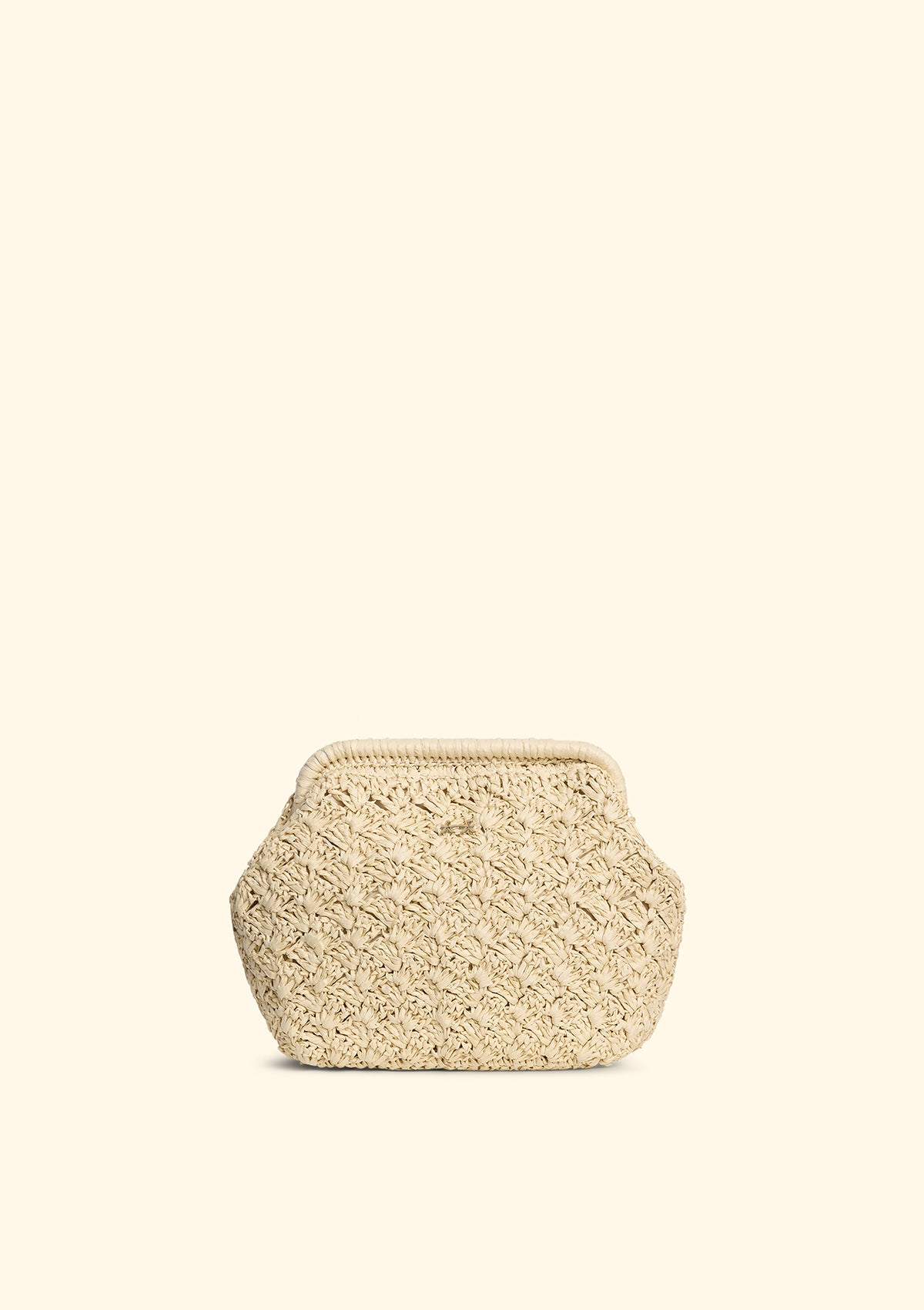 F**K beige straw clutch bag for the beach