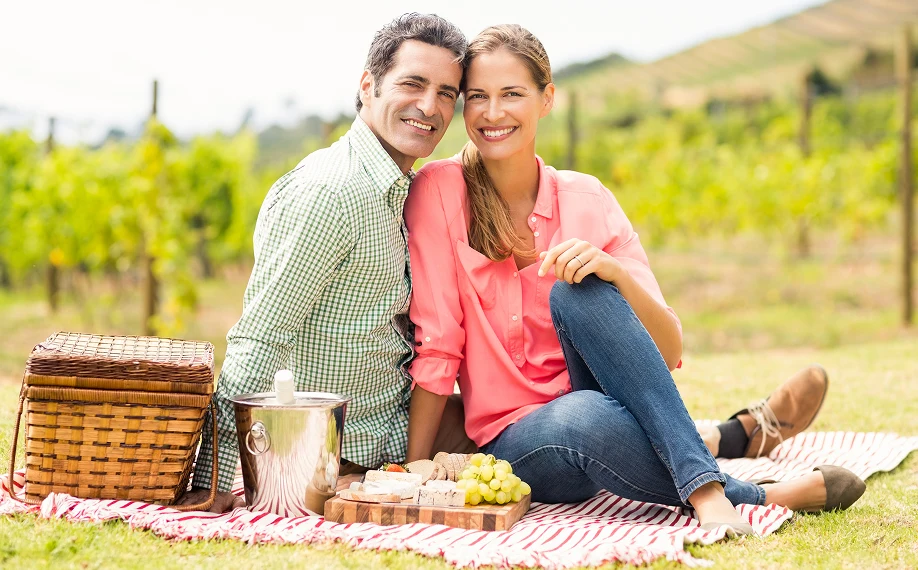 Couple on a relaxed summer holiday together