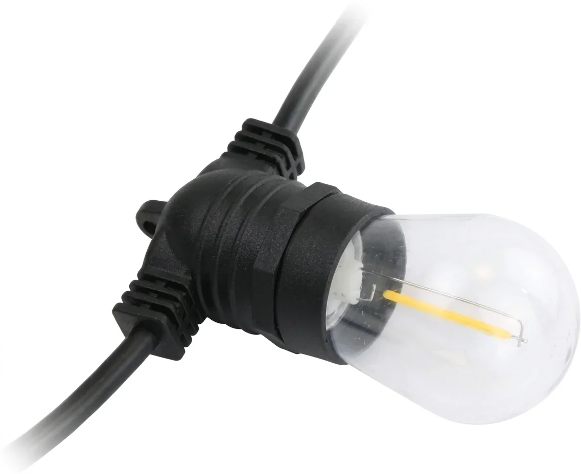 15 metre outdoor festoon lighting kit with warm white lamps
