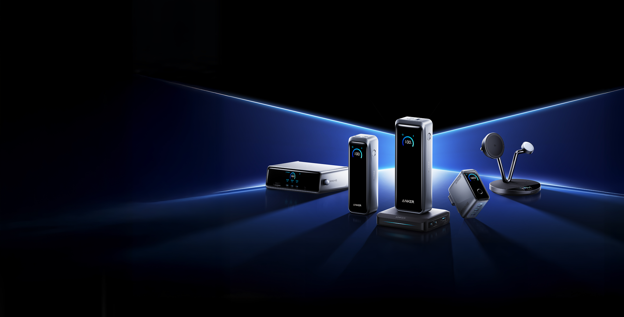 Anker Prime Powerbank als leistungsstarke Ladeloesung auf gestaltetem Hintergrund