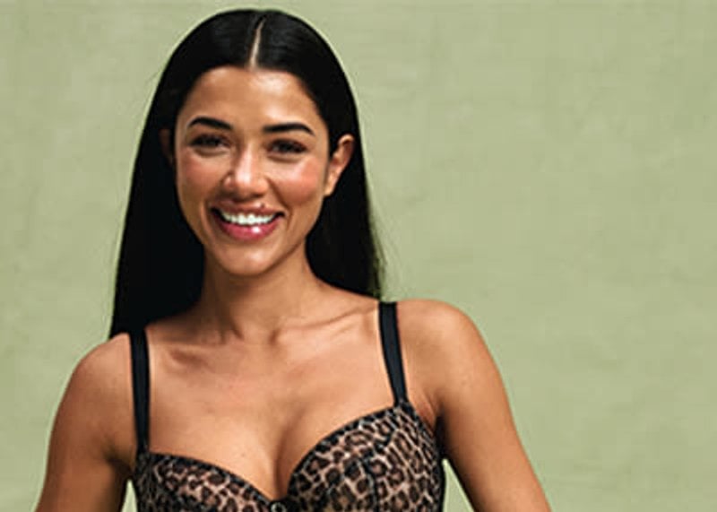 Model wearing a Willow lingerie set from Bravissimo