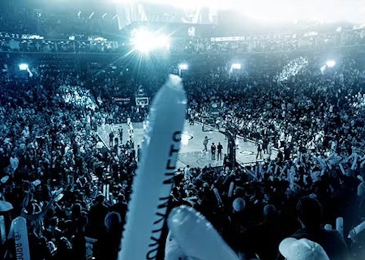 Brooklyn Nets basketball action image used on the Ticketmaster team page