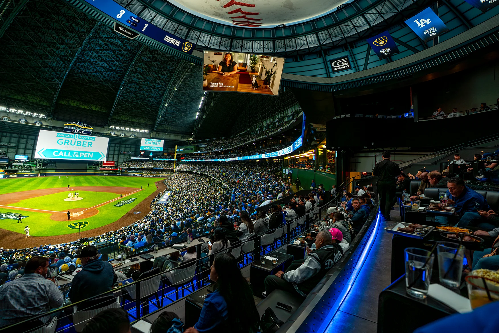 Sports fans enjoying Cosm