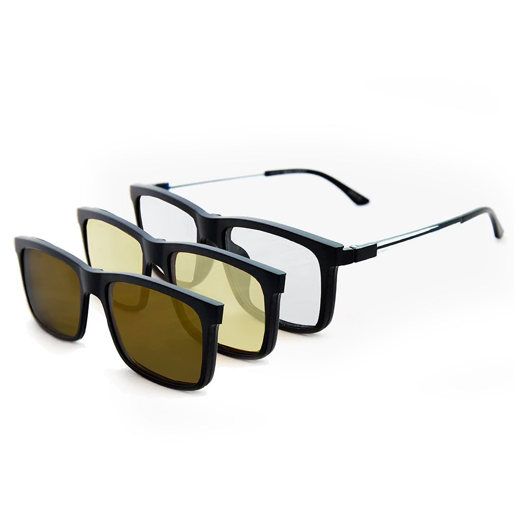 Lentes Eagle Eyes SuperSight con sistema 3 en 1 sobre fondo claro