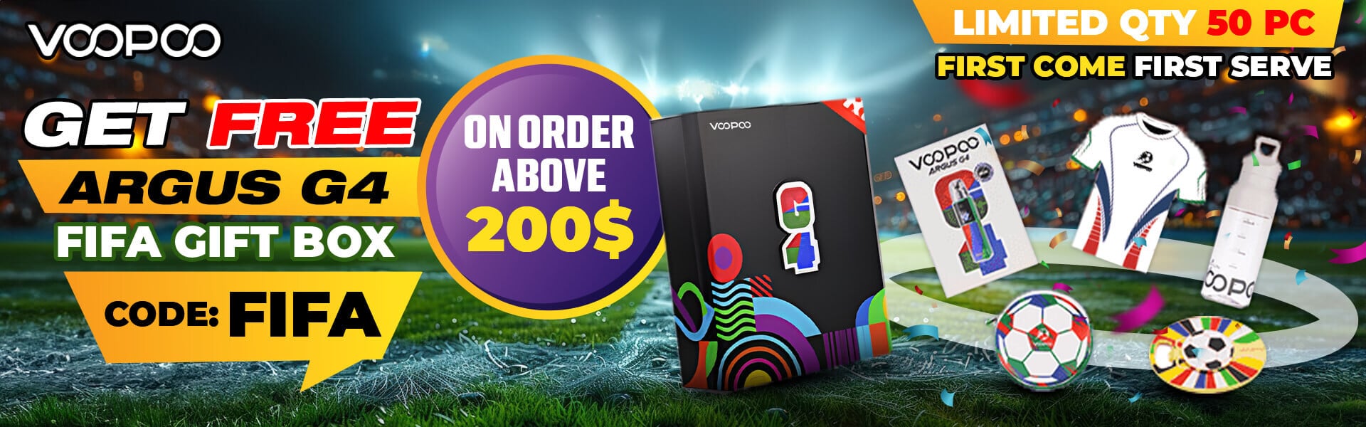 VooPoo Argus G4 FIFA gift box promotion