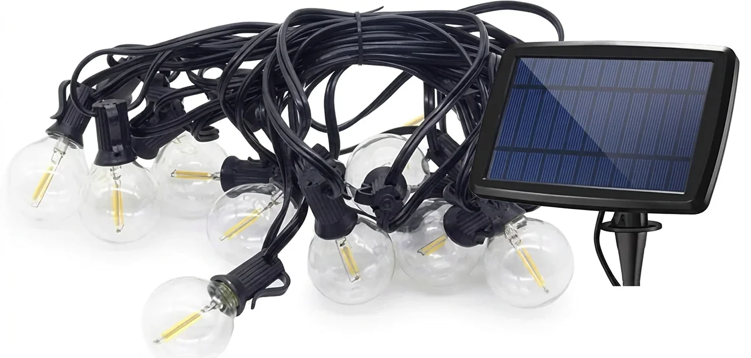 Ener-J solar string lights with warm white LED lamps