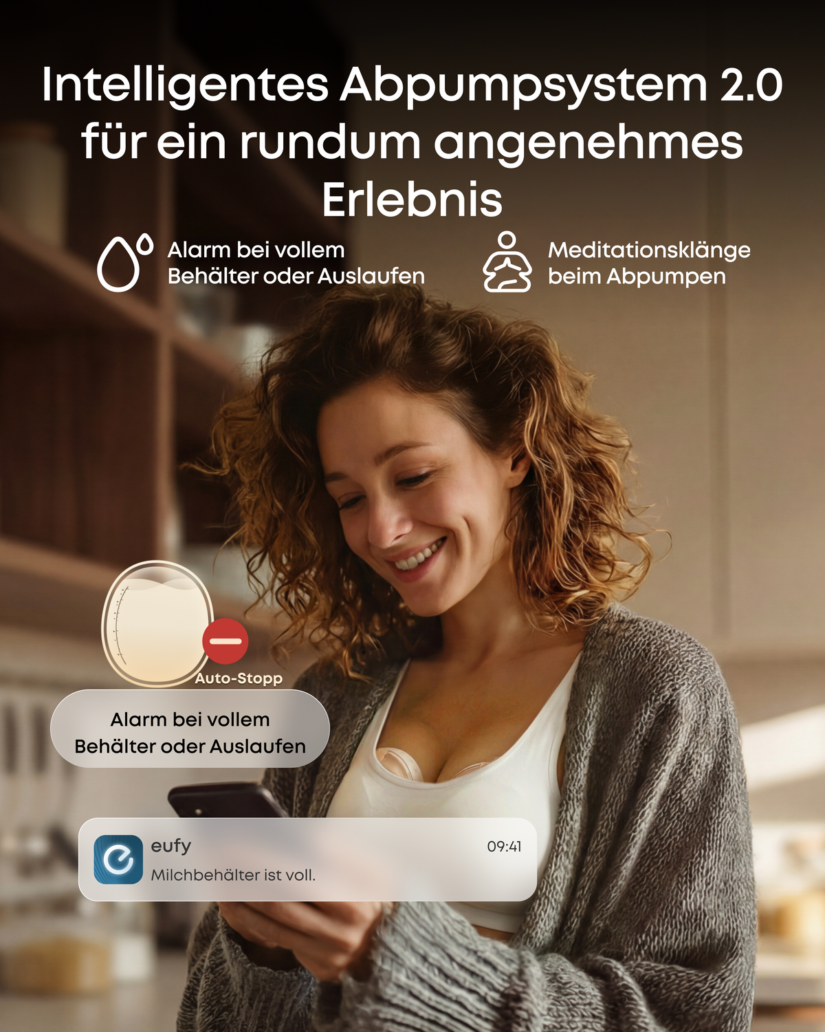 eufy S2 Pro Milchpumpe mit App-Anzeige