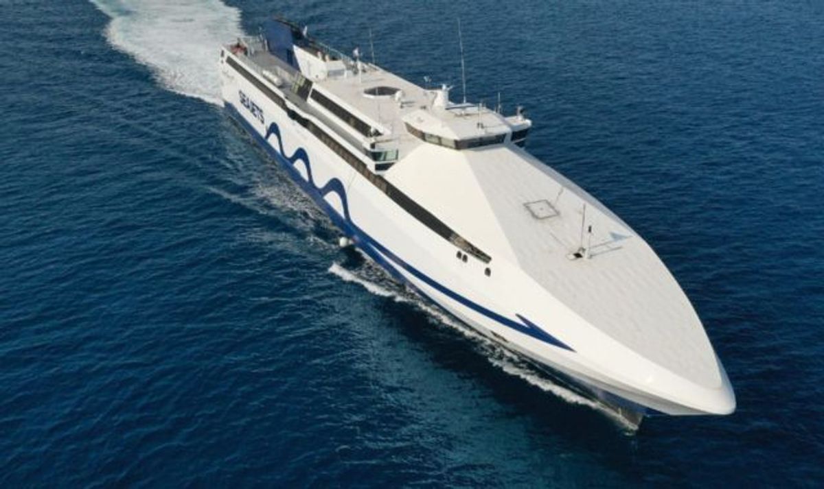 Superrunner Jet fast ferry travelling across the sea