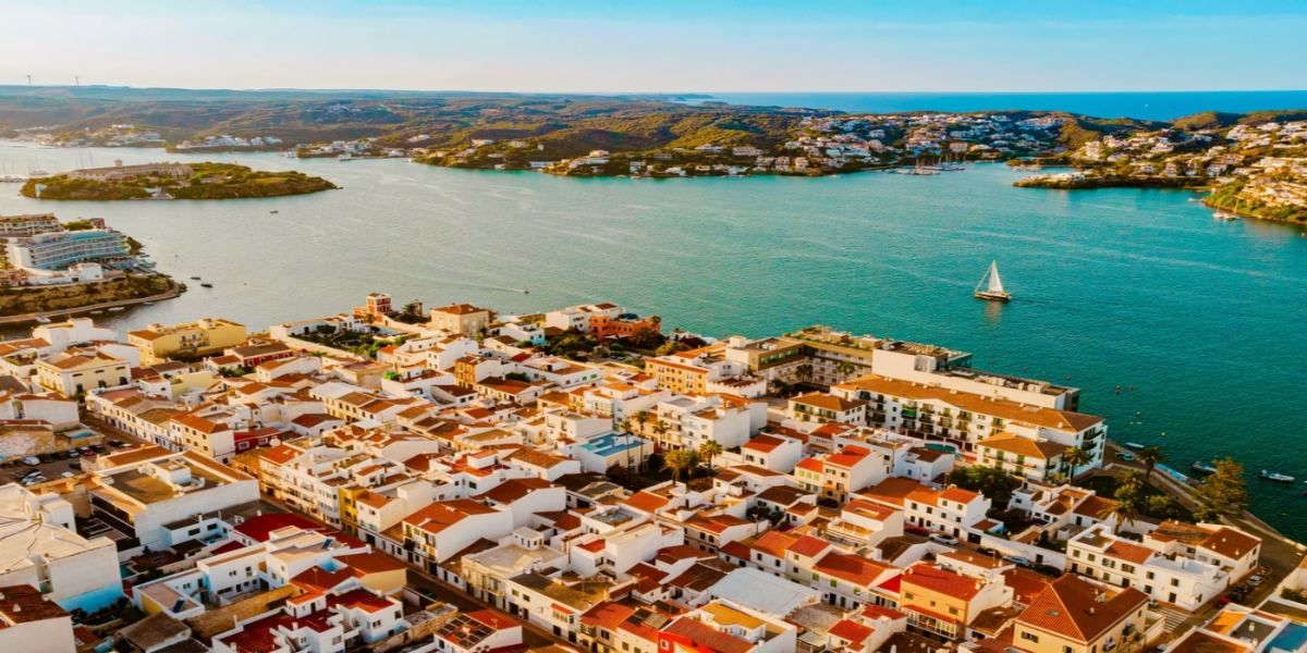 Es Castell coastal town and harbour in Menorca