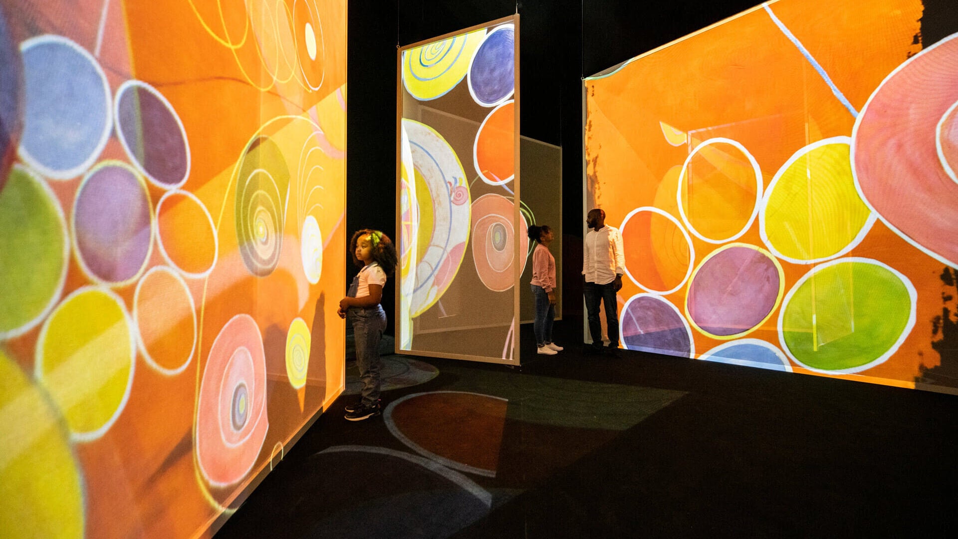 Abstract projected shapes in The Art Of Abstraction gallery at Frameless