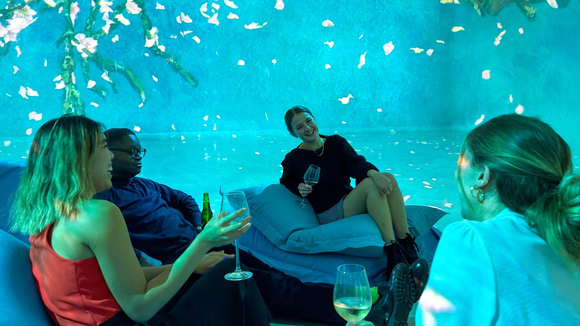 Immersive projected art during a FRAMELESS Lates evening