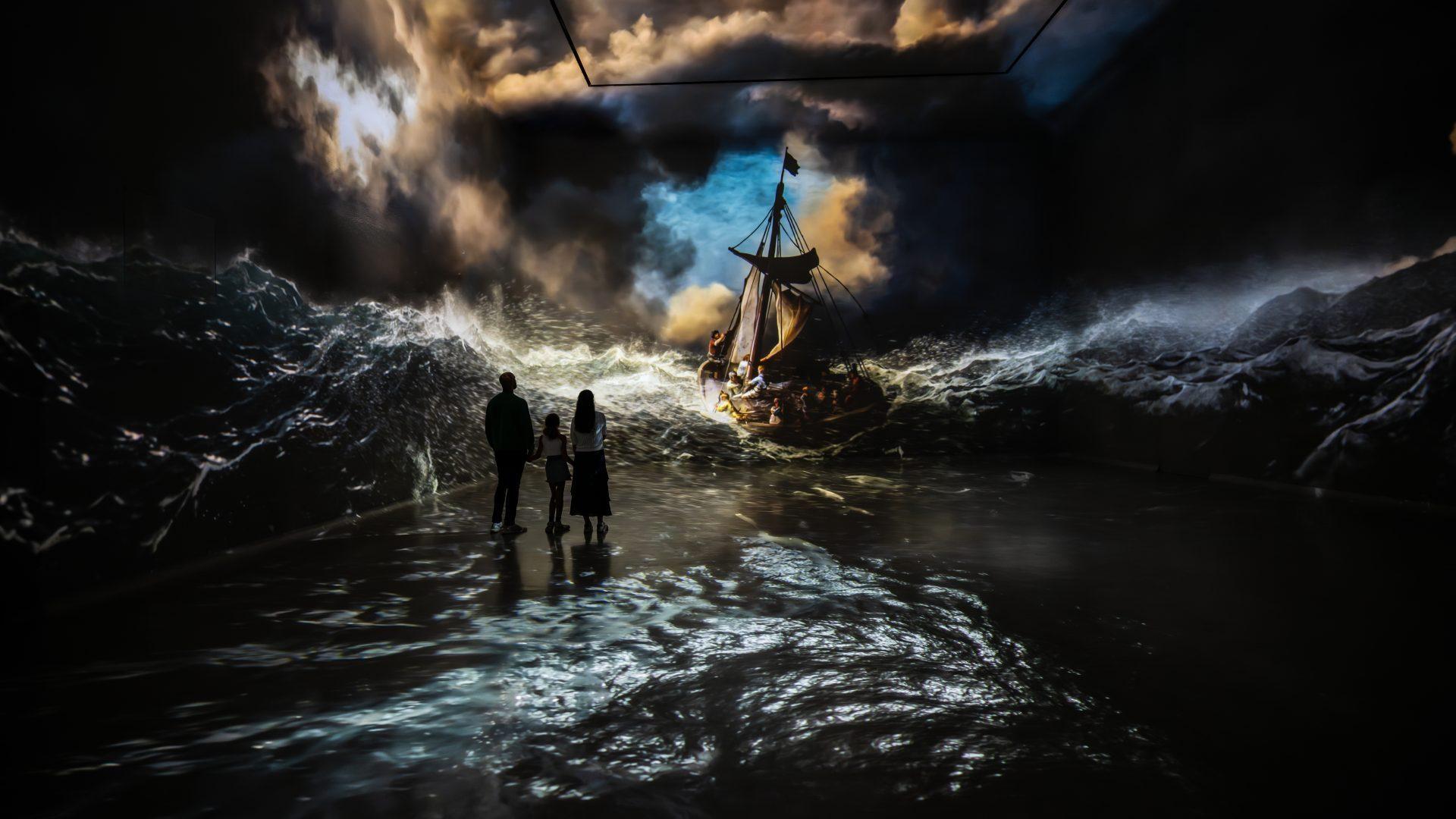 Dramatic projected seascape from The World Around Us gallery at Frameless