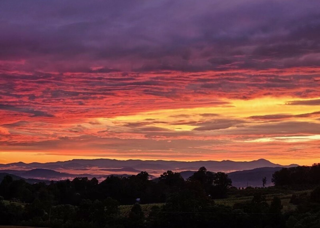 Mountain-top boutique winery landscape in North Carolina
