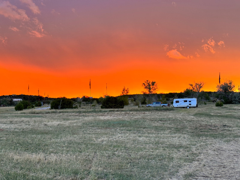 Rural landscape at a Harvest Hosts location