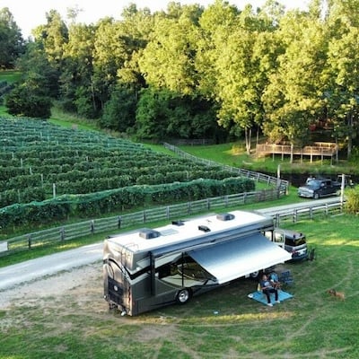 RV stay at a mountain-top boutique winery