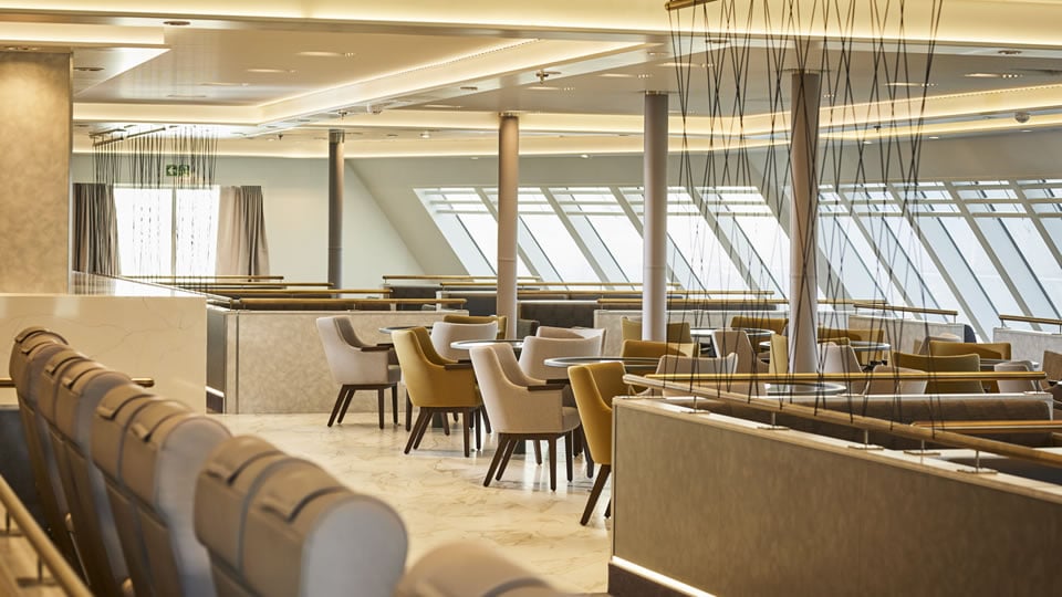 Innisfree Club Class lounge interior aboard W.B. Yeats