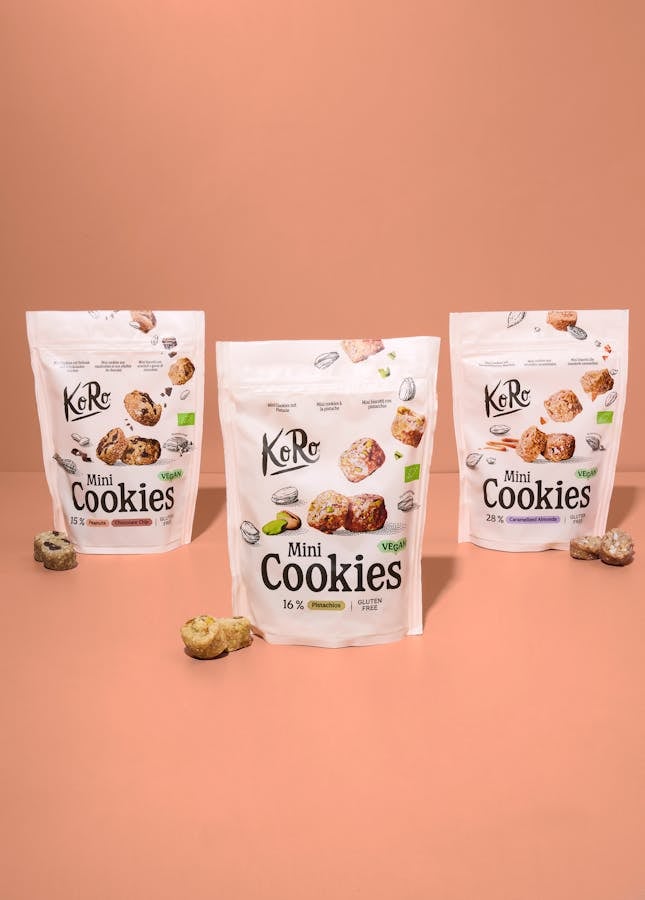 KoRo Snackprodukt auf neutralem Hintergrund