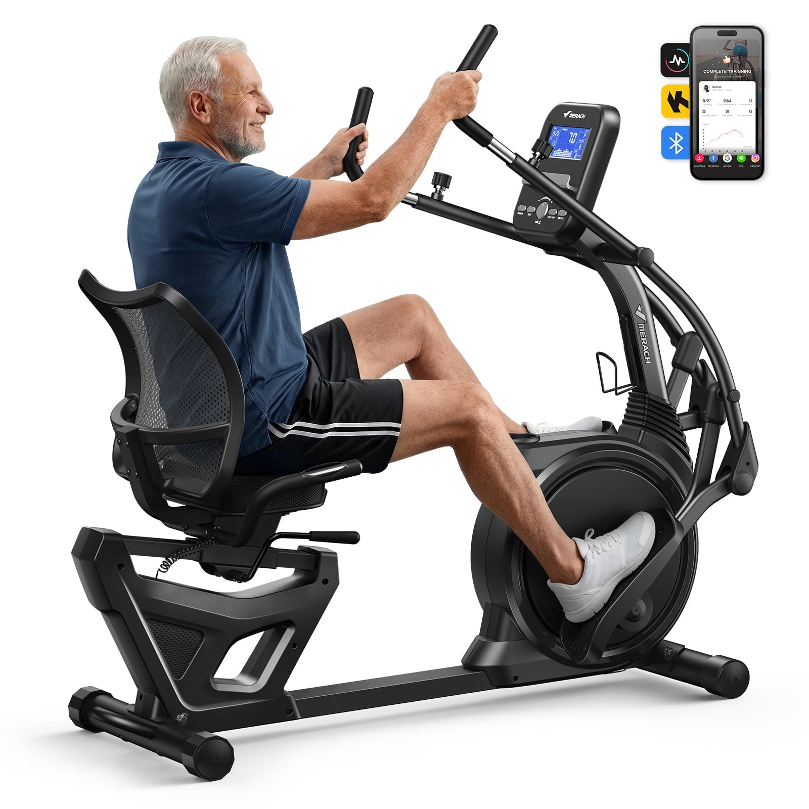 Merach two in one elliptical recumbent bike