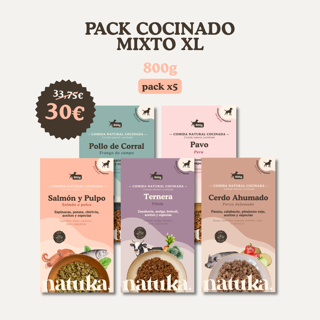 Pack XL de menús cocinados Natuka para perros