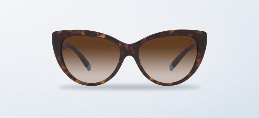 Lentes de sol Tiffany TF4196 color habana sobre fondo claro