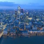 Complete panoramic London skyline seen from The Shard