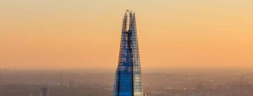 Wide London skyline viewed from The Shard