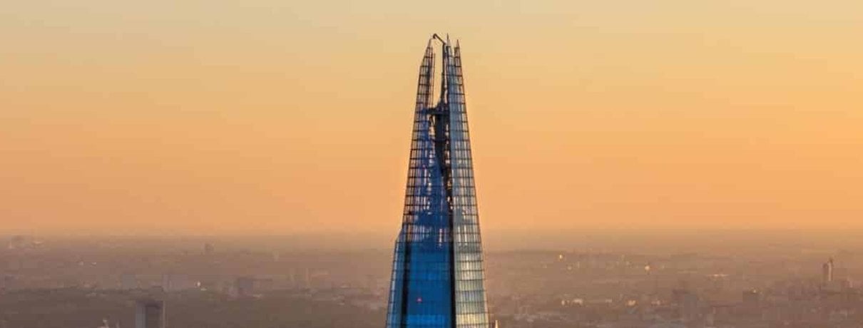 Wide London skyline viewed from The Shard