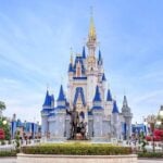Cinderella Castle and statue at Walt Disney World
